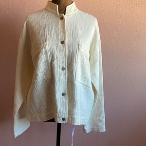 EILEEN FISHER 100% Cotton Cream Utility Jacket